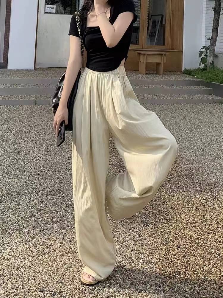 Dance practice pants female Chinese classical dance loose wide -leg pants elegant and thin modern dance pants training suit