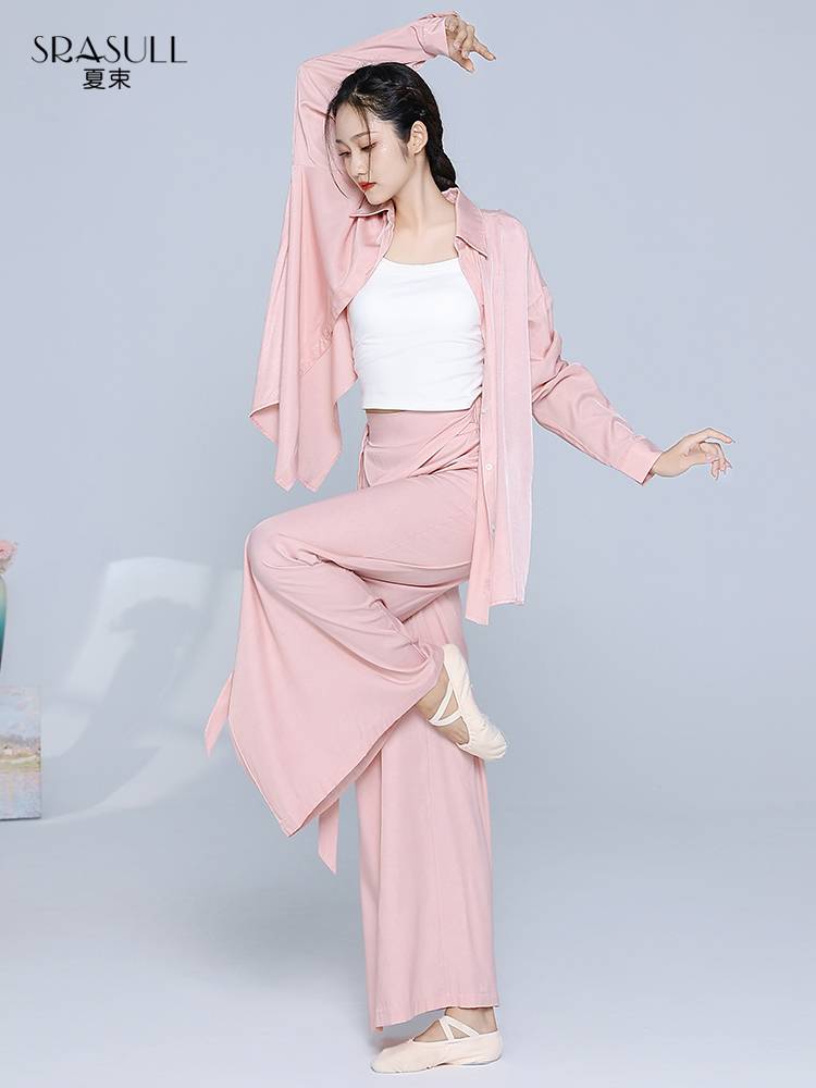 Xia Shu Classical Dance Dance Funmore Modern Dance shirt Loose shirt Shirt Sleeping Shirt Chinese Dance Men and Women's Fita Clothing