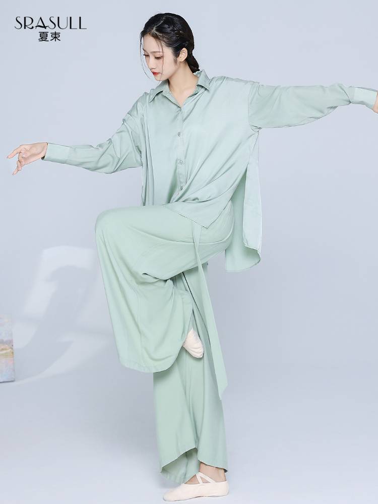 Xia Shu Classical Dance Dance Funmore Modern Dance shirt Loose shirt Shirt Sleeping Shirt Chinese Dance Men and Women's Fita Clothing