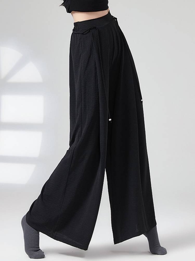 Cotton and linen loose and elegant texture Classical national modern dance body training skills, clothing wide -legged pants children