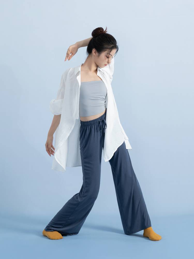 Modern Dance Jazz Feng Sun -Shirt Jacket Shirt Shirt White Practice Server Men and Women Dance clothes