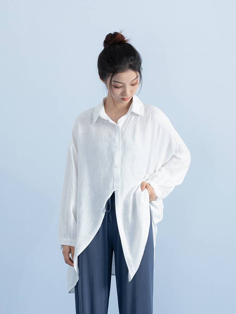 Modern Dance Jazz Feng Sun -Shirt Jacket Shirt Shirt White Practice Server Men and Women Dance clothes