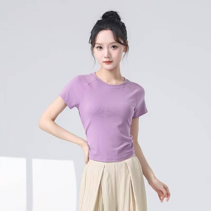 Modern Dance top Classical Dance Clothing 2024 New Chinese Dance Short -sleeved Teacher Class Shape Dance Dance Fit