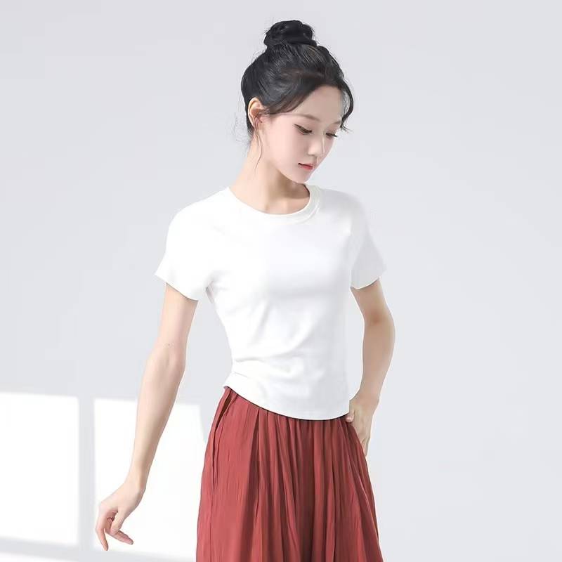 Modern Dance top Classical Dance Clothing 2024 New Chinese Dance Short -sleeved Teacher Class Shape Dance Dance Fit