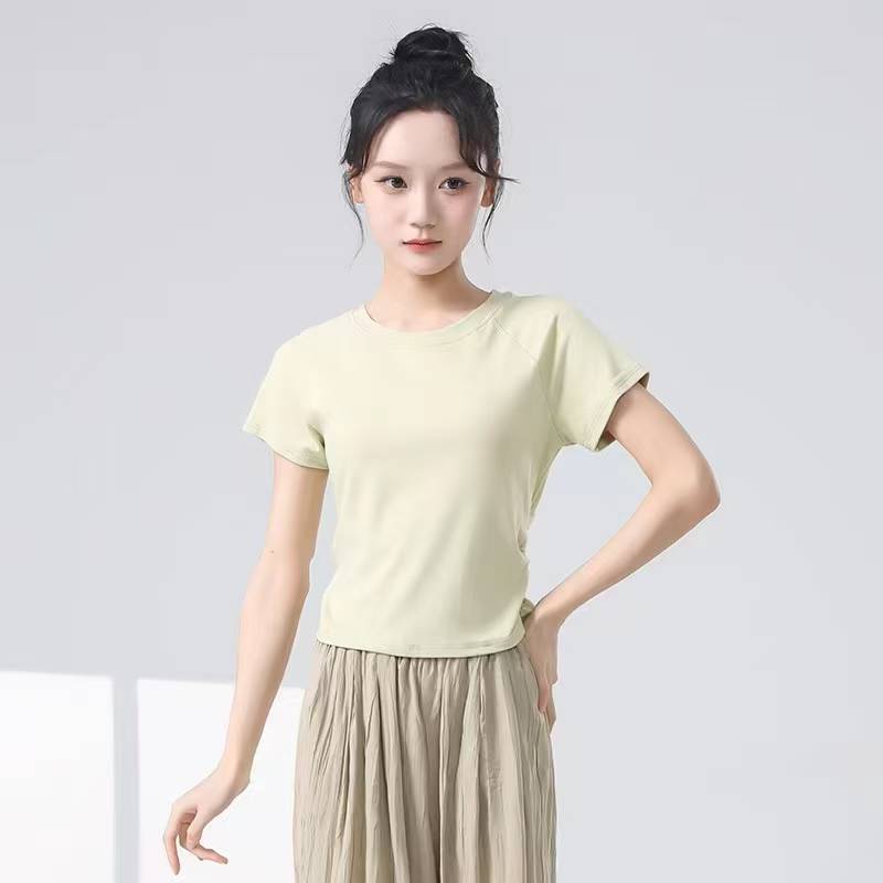 Modern Dance top Classical Dance Clothing 2024 New Chinese Dance Short -sleeved Teacher Class Shape Dance Dance Fit