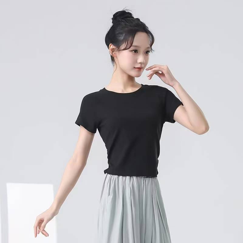 Modern Dance top Classical Dance Clothing 2024 New Chinese Dance Short -sleeved Teacher Class Shape Dance Dance Fit
