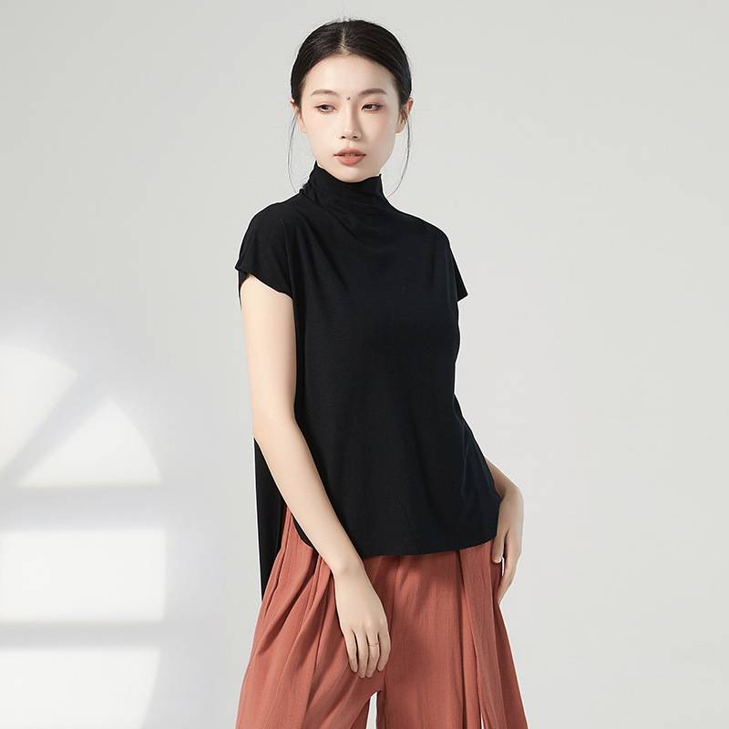 Modern dance service loose training service vest basic training suit top high -necked sleeveless shirt summer square dance
