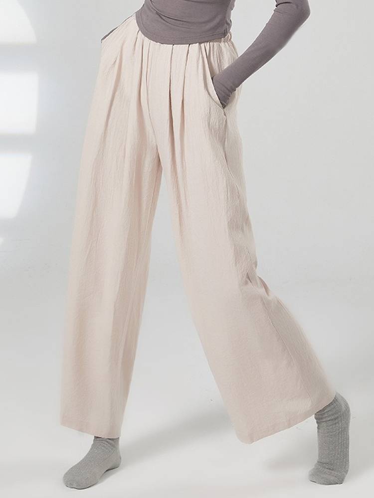Modern dance pants dance practice uniform pocket straight -legged pants flowing Chinese dance nation classical dance clothing