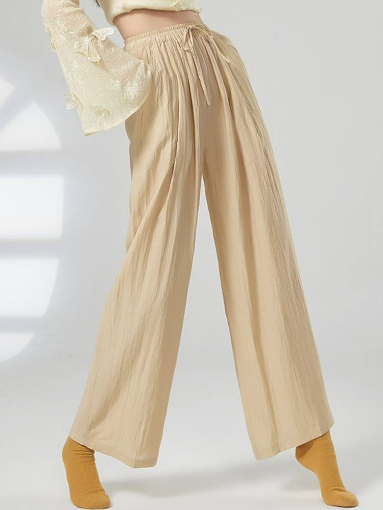 Modern dance pants dance practice uniform pocket straight -legged pants flowing Chinese dance nation classical dance clothing