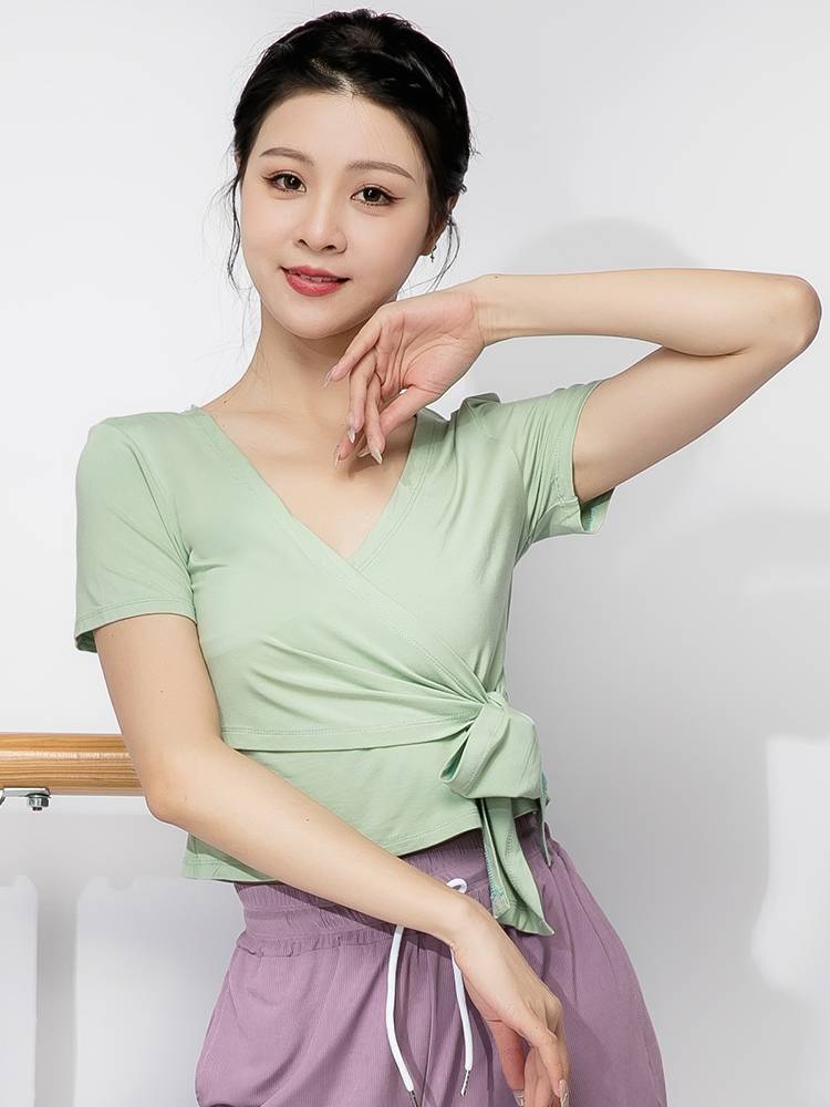 Dance clothing girl Modal in summer short -sleeved classical dance adult modern dance show lean body clothes practice clothing
