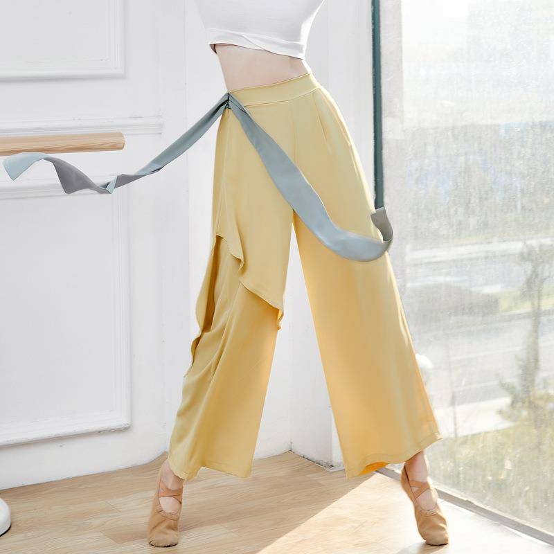 Modern Dance Practice Model Skirts Chinese Ancient Jazz Dance Wide Legs Long Pants Falling Damn Performance Classical Dance Clothing