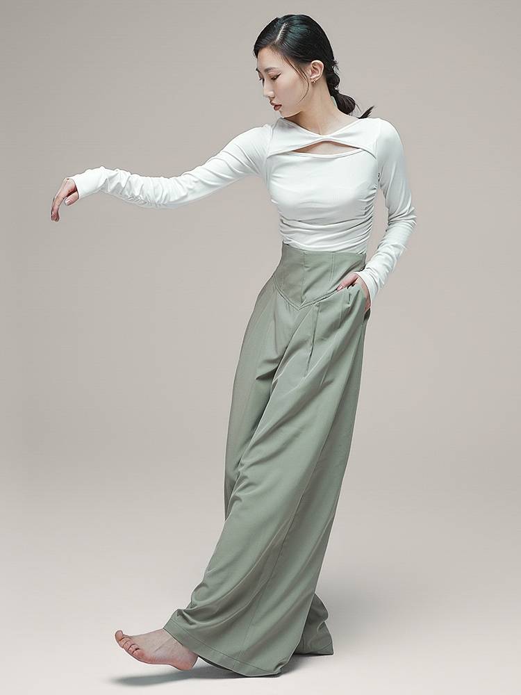 Dance clothing practice pants loose wide legs dance dance raw female trousers modern dance performance service new D373