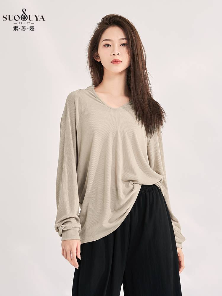 Susuya Modern Dance Clothing Set Loose Summer Training Snaping Skin -shaped Delivery Delivery Top