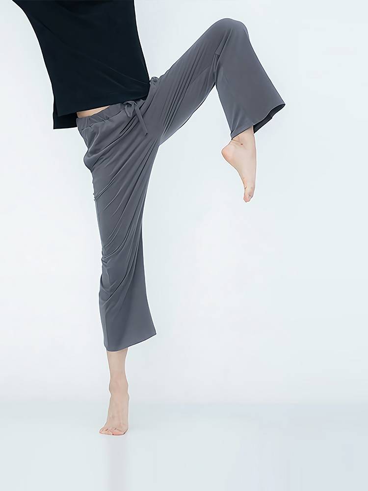 Modern dance service pants men's straight practice adult new loose black Chinese teacher training class performance