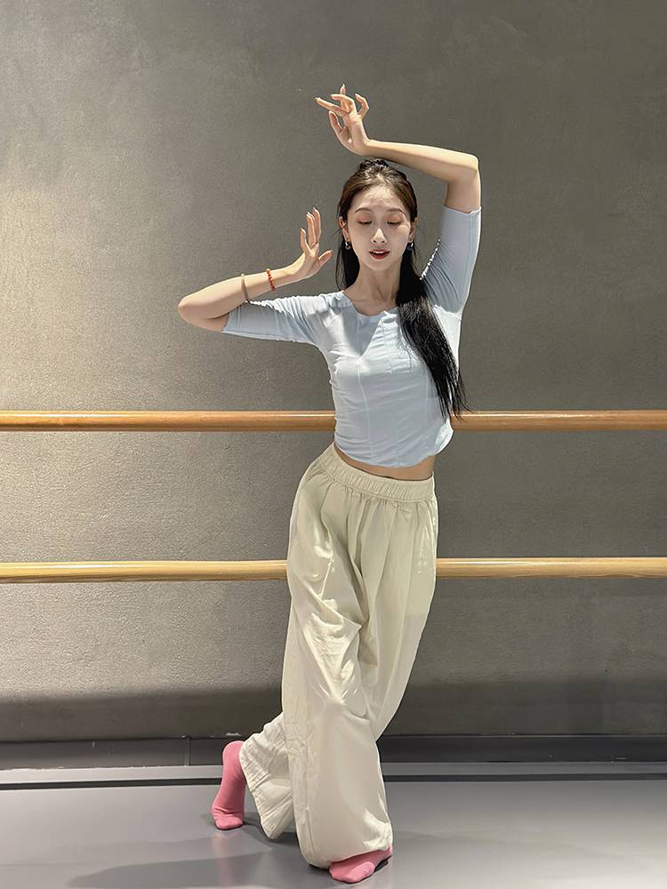 Dance service mid -sleeved summer, high bombs, classical dance modern dance exercise, Chinese dance -shaped physical fitting service yoga uniform