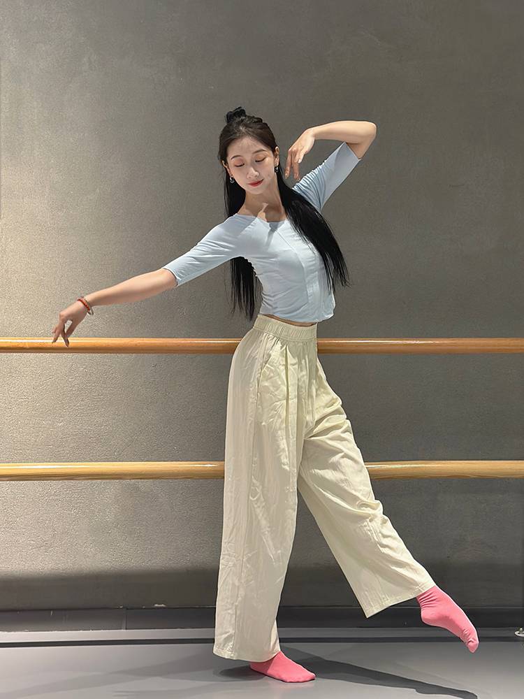 Dance service mid -sleeved summer, high bombs, classical dance modern dance exercise, Chinese dance -shaped physical fitting service yoga uniform