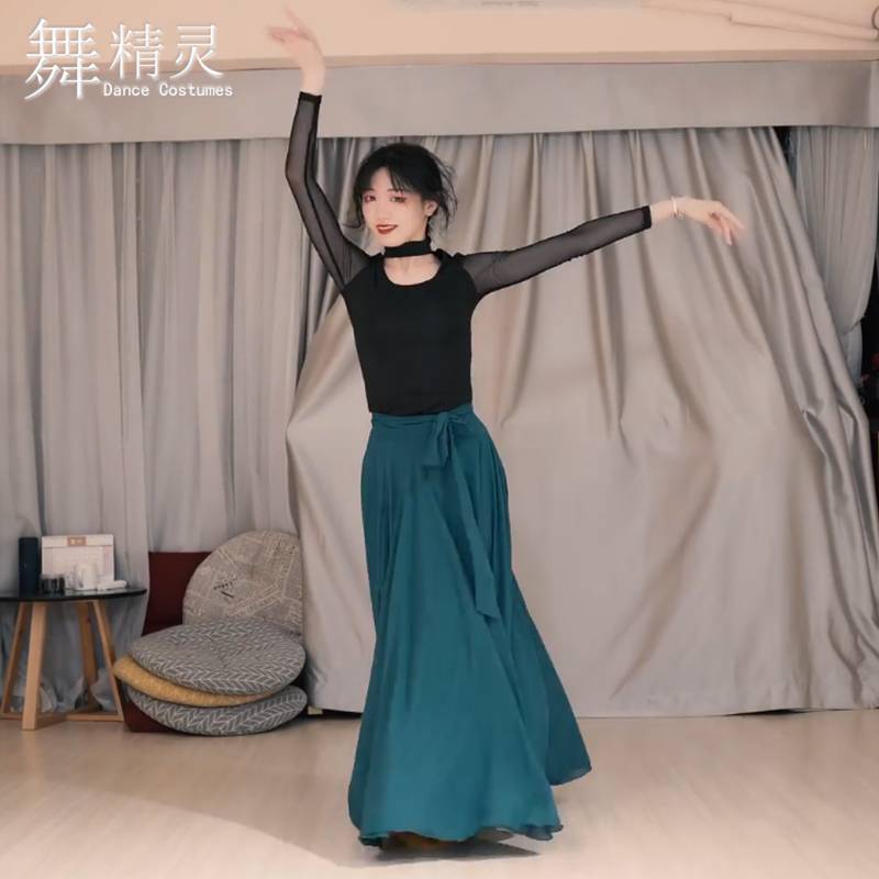 Classical dance dance skirt, big skirt, half -body chiffon elegant long skirt dance service modern dance exercises