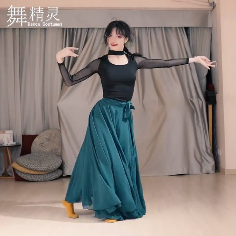 Classical dance dance skirt, big skirt, half -body chiffon elegant long skirt dance service modern dance exercises