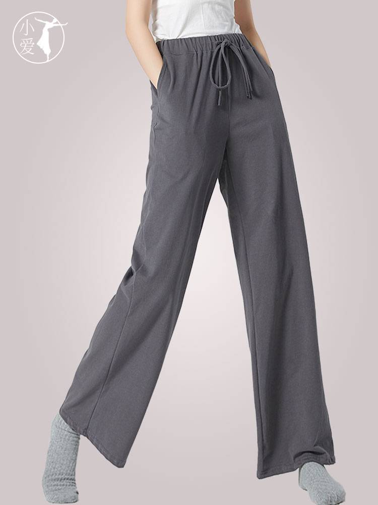 Dance practice pants Modern dance clothing black gray loose straight -legged wide -leg pants training daily performance clothes