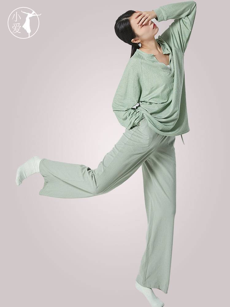 Dance practice pants Modern dance clothing black gray loose straight -legged wide -leg pants training daily performance clothes