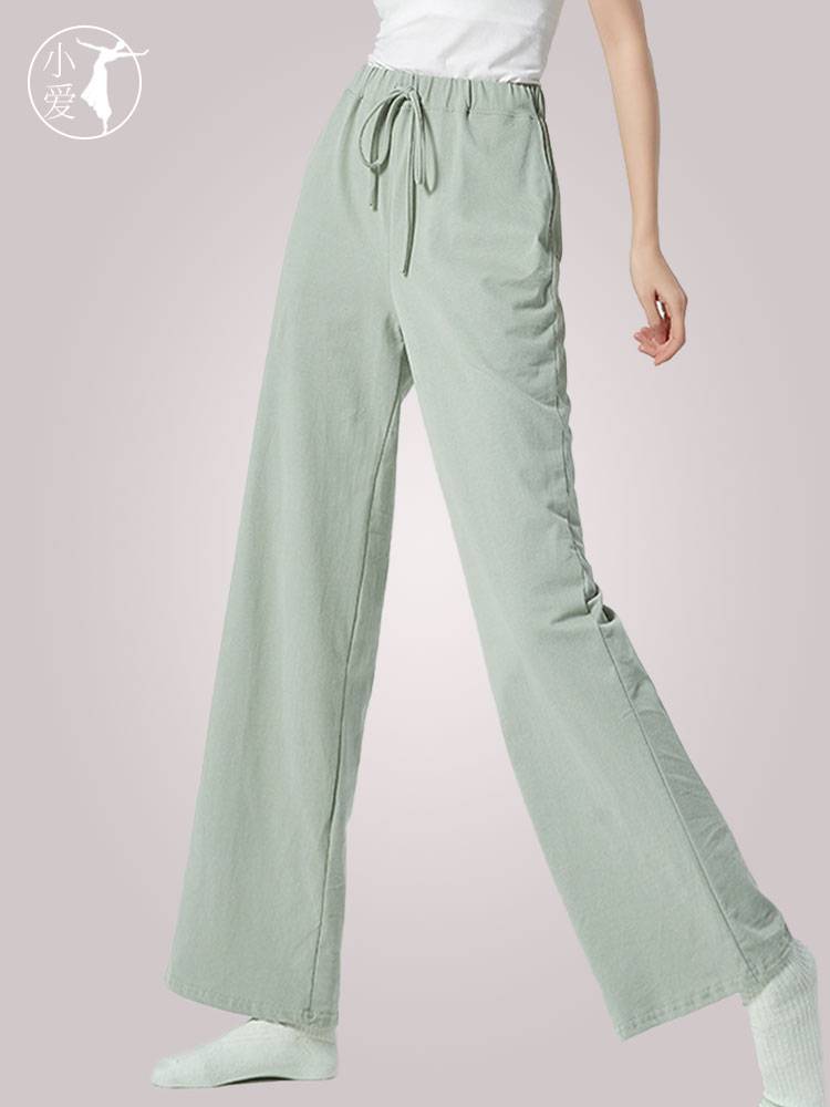 Dance practice pants Modern dance clothing black gray loose straight -legged wide -leg pants training daily performance clothes