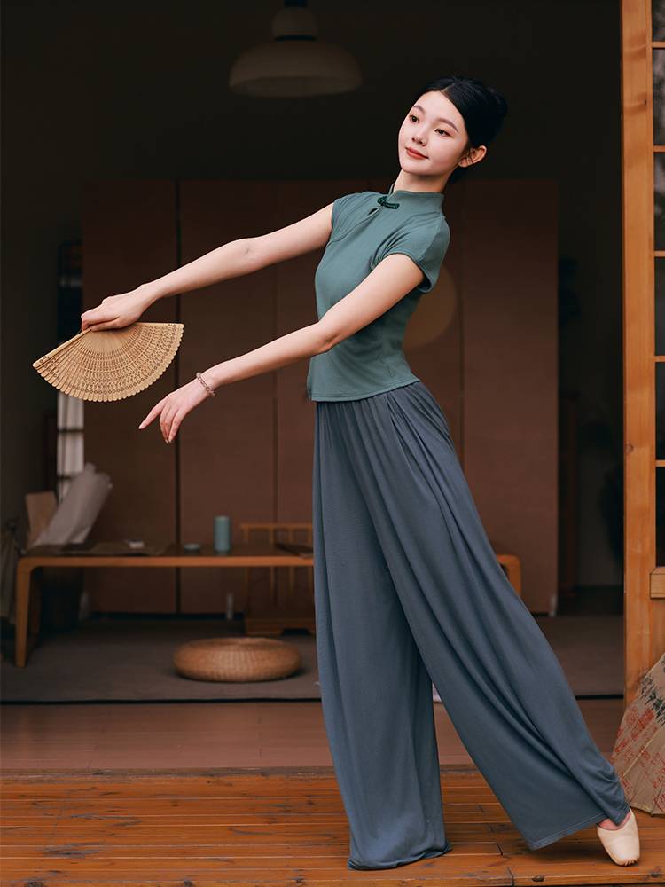 3381 Classical dance service female summer new adult short -sleeved top thin daily Chinese modern dancing