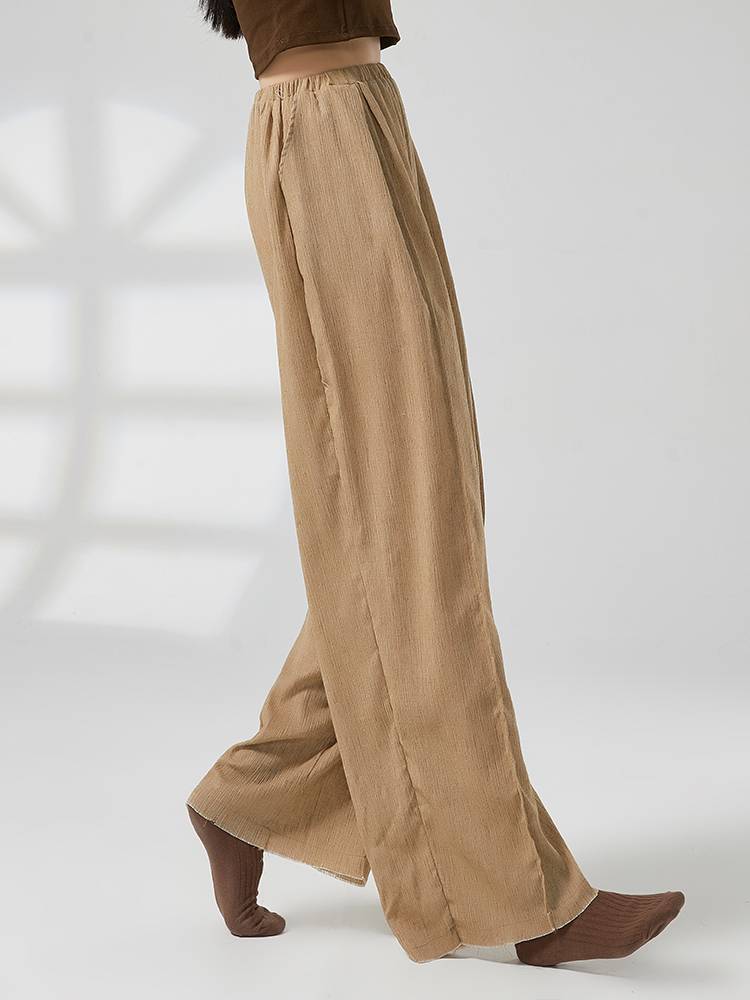 Modern dance pants women's summer loose, thin straight pants mop long pants, classical dance wide -leg pants Chinese dance exercise pants