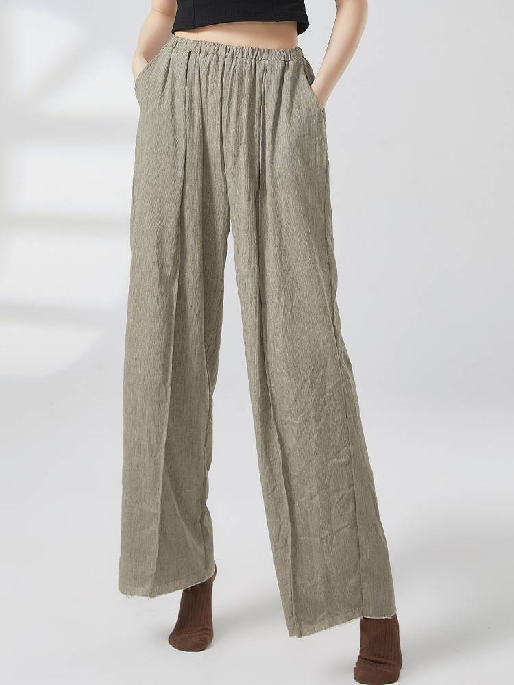 Modern dance pants women's summer loose, thin straight pants mop long pants, classical dance wide -leg pants Chinese dance exercise pants