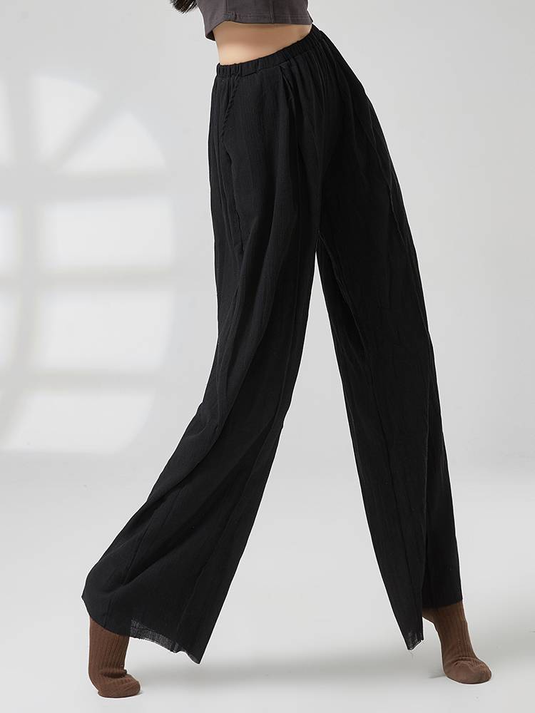 Modern dance pants women's summer loose, thin straight pants mop long pants, classical dance wide -leg pants Chinese dance exercise pants