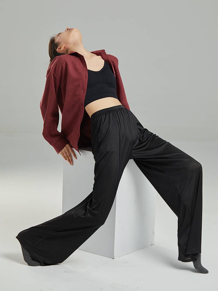 Gorgeous show modern dance exercise pants, Chinese dance elegant loose pants dance dance, pressure pleated body pants female