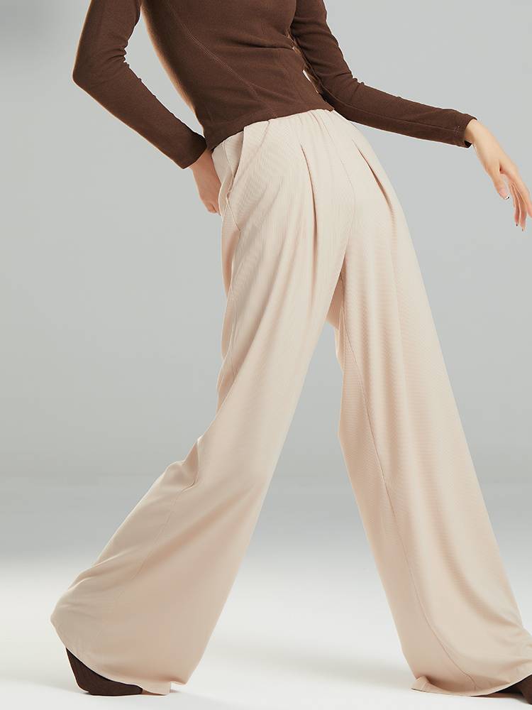 Gorgeous show modern dance exercise pants, Chinese dance elegant loose pants dance dance, pressure pleated body pants female