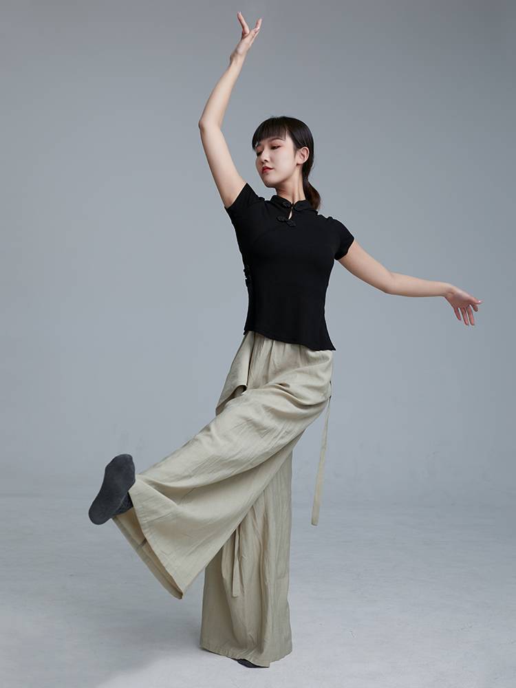 Dance Dance Classical Dance Dance Dance Kung Kung Kung Makes Cheongsam Short temperament Short -sleeved Dance Switzing Server Women's Top Summer