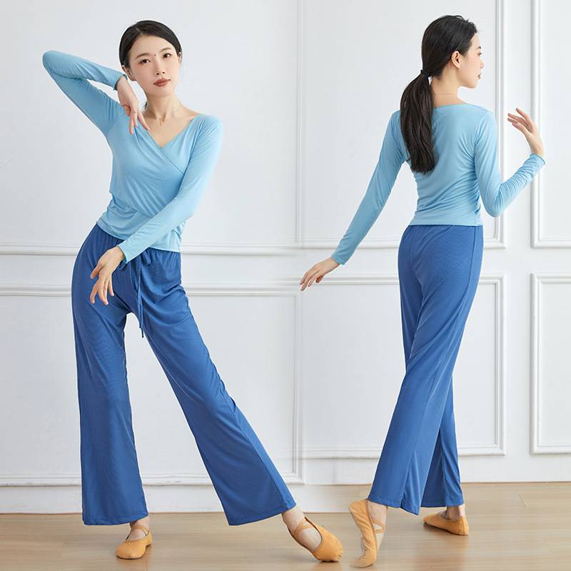 2023 new dance service Modern dance exercises classical dance wide -leg pants set female adult Chinese dance service is thin
