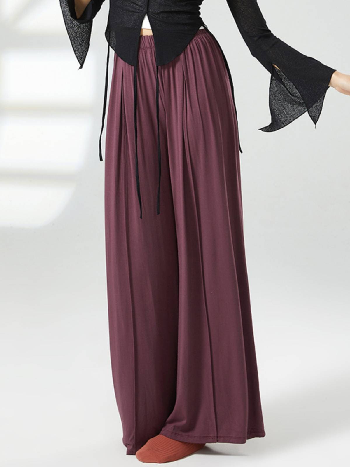Dance Pants Female Practice Dance Dance Dance Black High waist Broad -legged Classical Dance Practice Dynamic Switters Moisturizing Modern Dance Pants