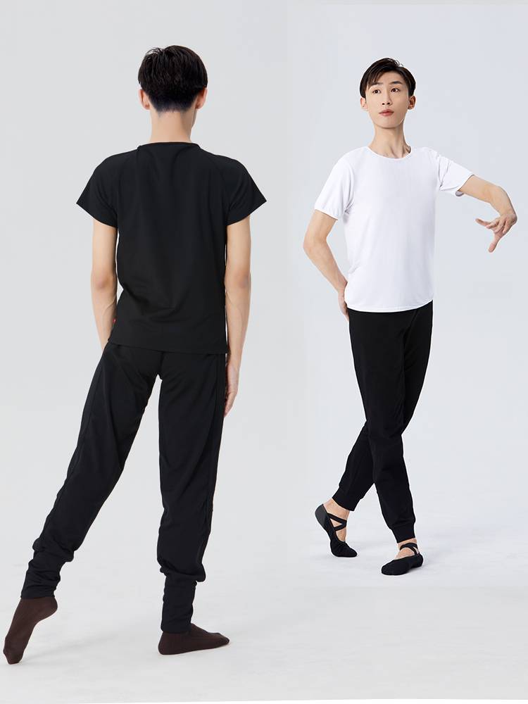 Dance service male adult top short sleeve long -sleeved long -sleeved practice black men's special classical dance modern dance jazz dance