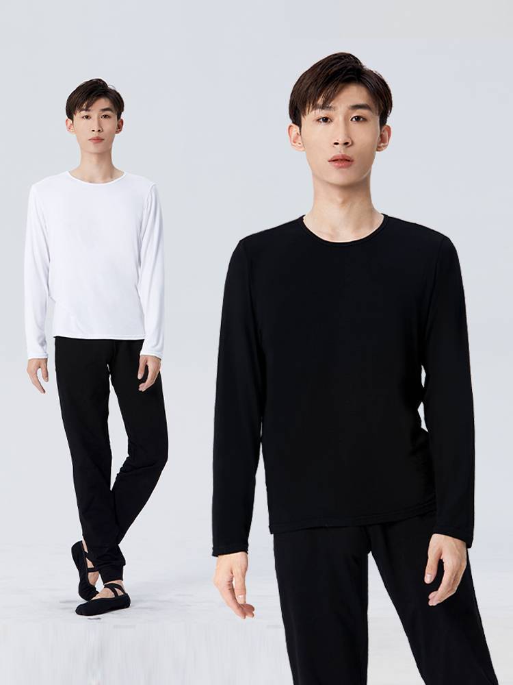 Dance service male adult top short sleeve long -sleeved long -sleeved practice black men's special classical dance modern dance jazz dance