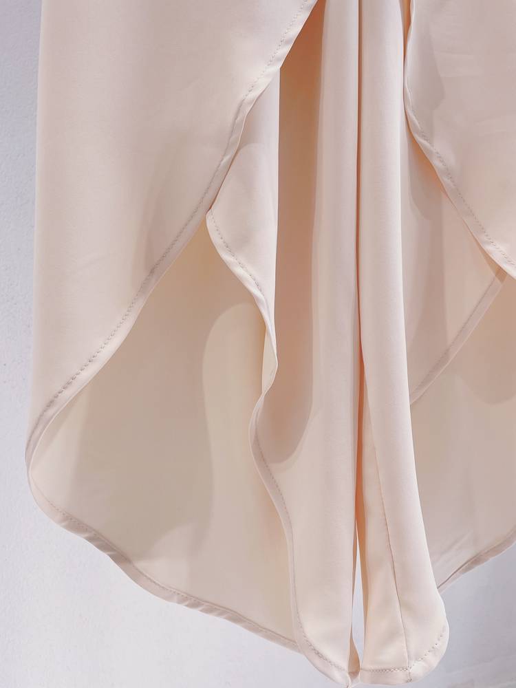 Niche design silk smooth and elegant modern dance clothes practice pants classical dance fake two skirts chiffon copper ammonia dance pants