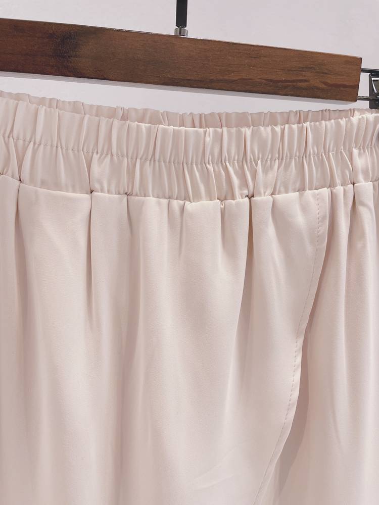 Niche design silk smooth and elegant modern dance clothes practice pants classical dance fake two skirts chiffon copper ammonia dance pants