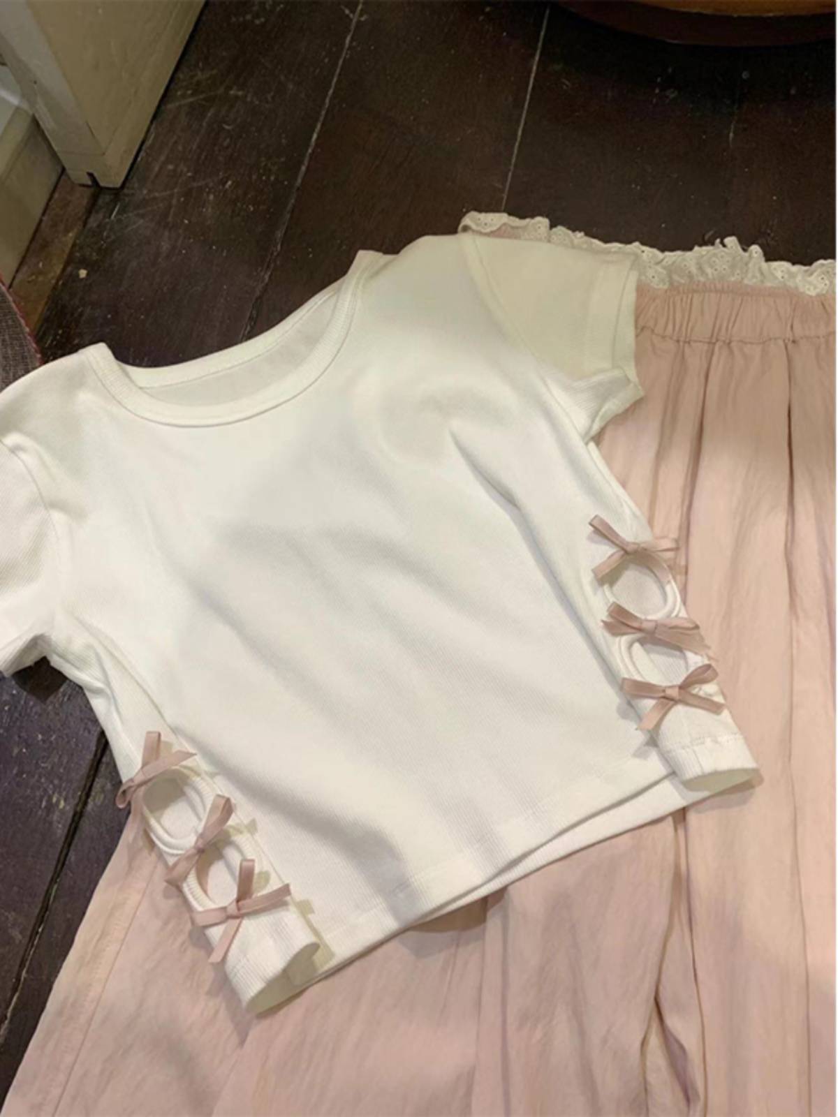 Dance service top female sweet and thin modern dance exercises summer short -sleeved adult classical dance training performance
