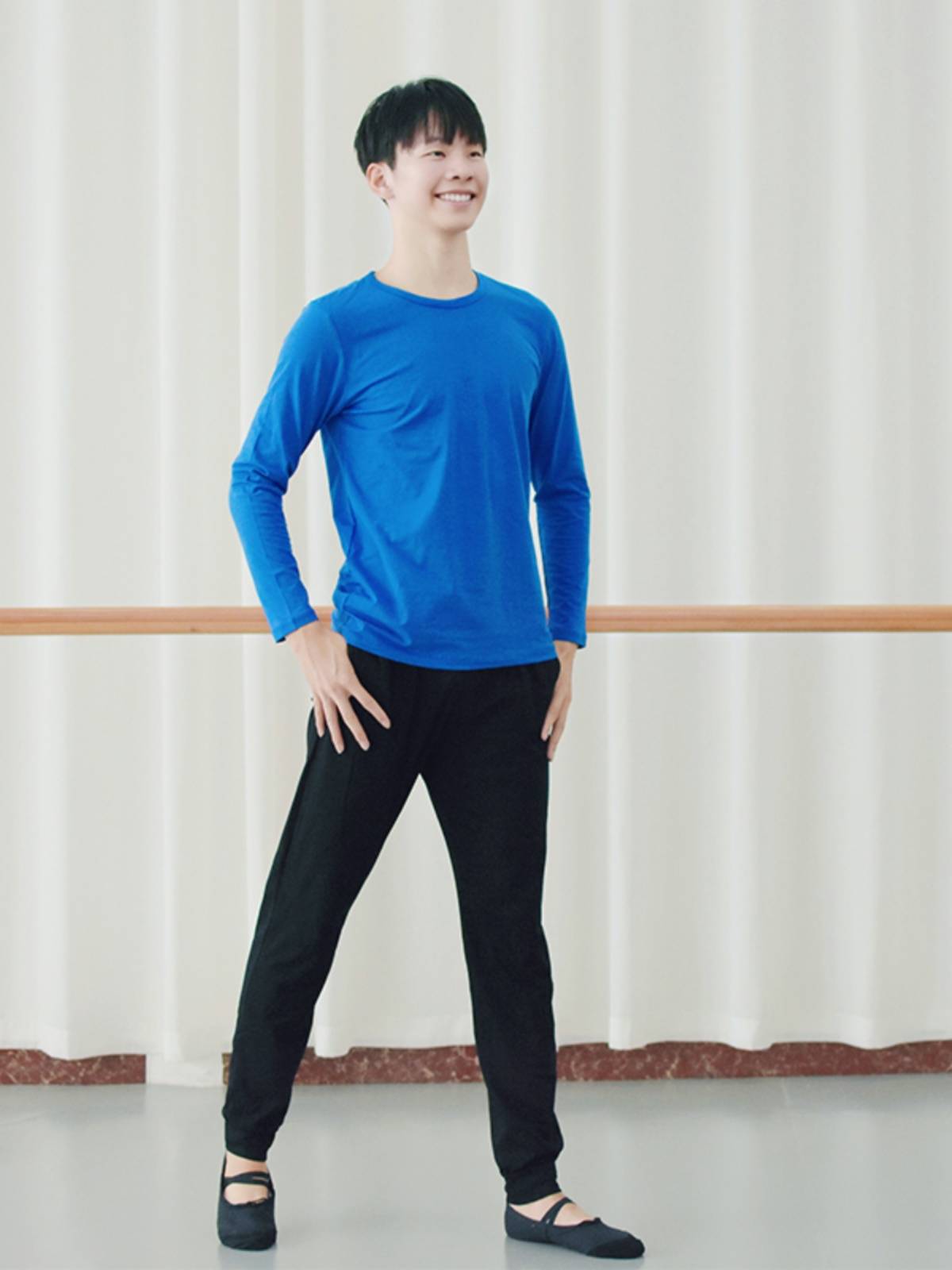 Pure cotton dance art test -shaped sportswear men's thin practice service Modern dance dance school student training dance suit