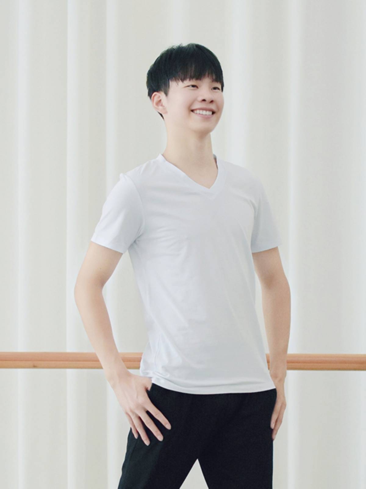 Pure cotton dance art test -shaped sportswear men's thin practice service Modern dance dance school student training dance suit