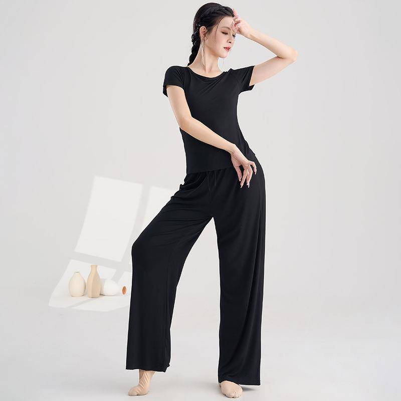 The new Modal loose dance wide -leg pants practice service women's art test -shaped sports clothes Chinese classical modern dance clothing