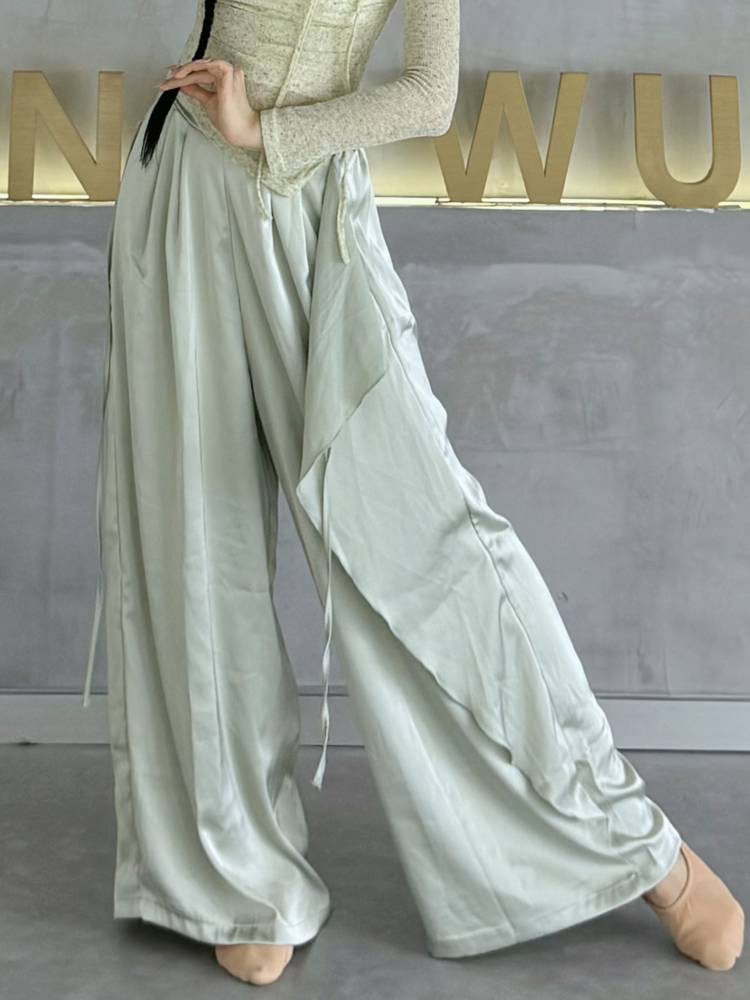 Modern dance elegant wide leg pants summer vertical acetic acid pants classical dance clothing practice clothes dancing special pants