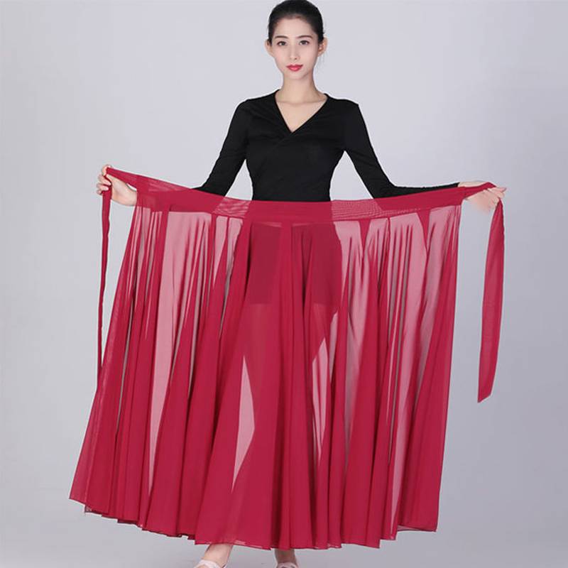 Large skirt 720 Classical dance elegant half -body performance service chiffon practice service modern Wanjiang dance service