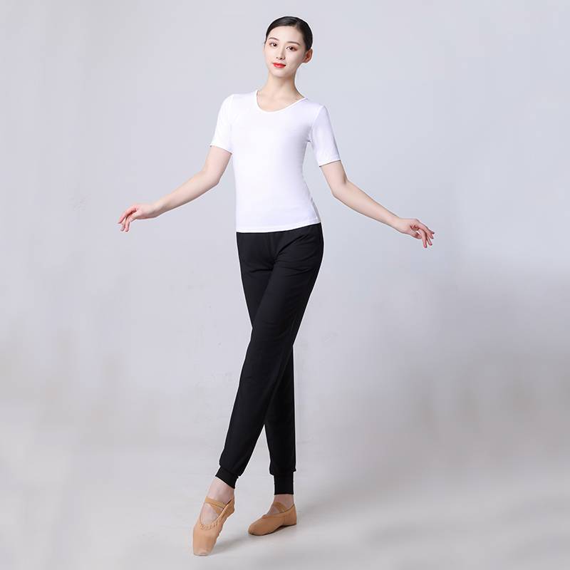Dance service female practice service adult modern dance single round neck Modal short -sleeved practice Latin national dance yoga clothing