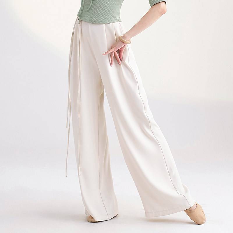 Modern dance wide -leg pants dance pants white training suit loose and comfortable dance pants body training suit
