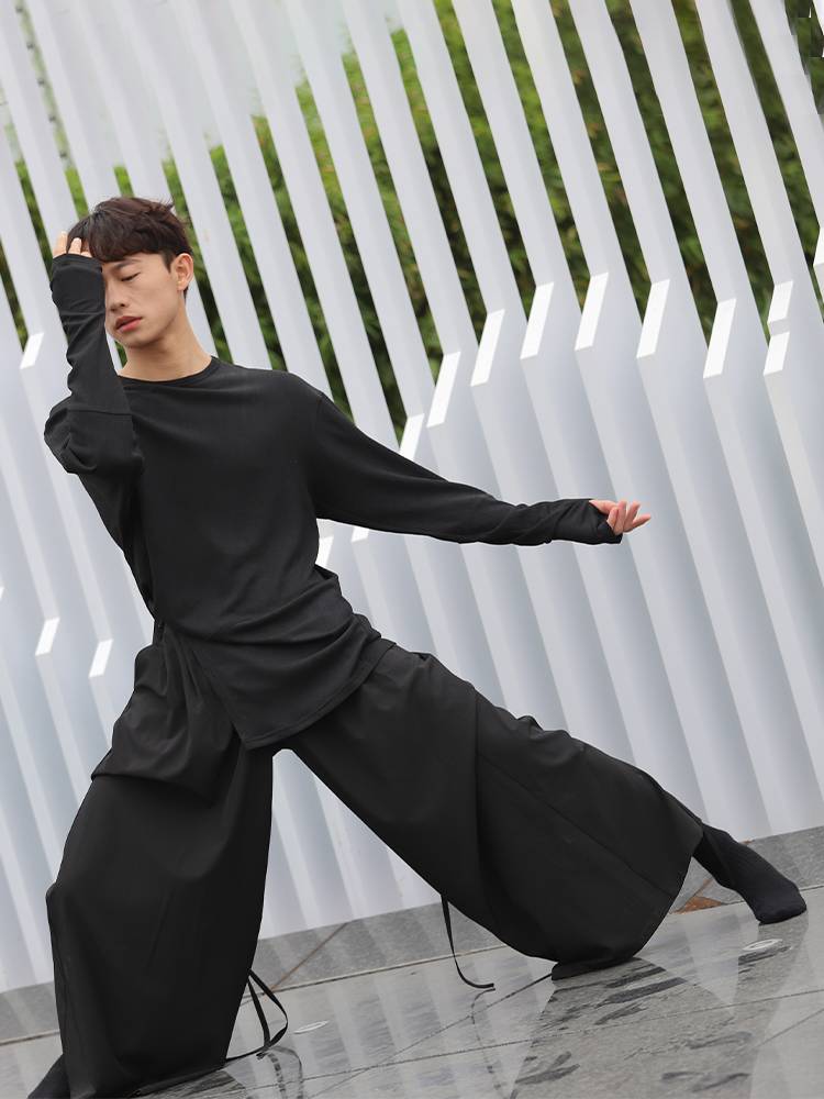 Modern dance exercise dance pants adult loose wide -leg dancing trousers performance service men and women Hu Shen staff D376