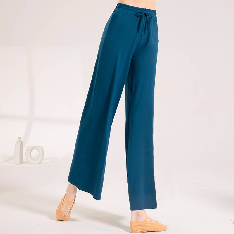 Modern dance dance practice service Modal loose adult lacersal high -waisted micro -horn straight pants girl