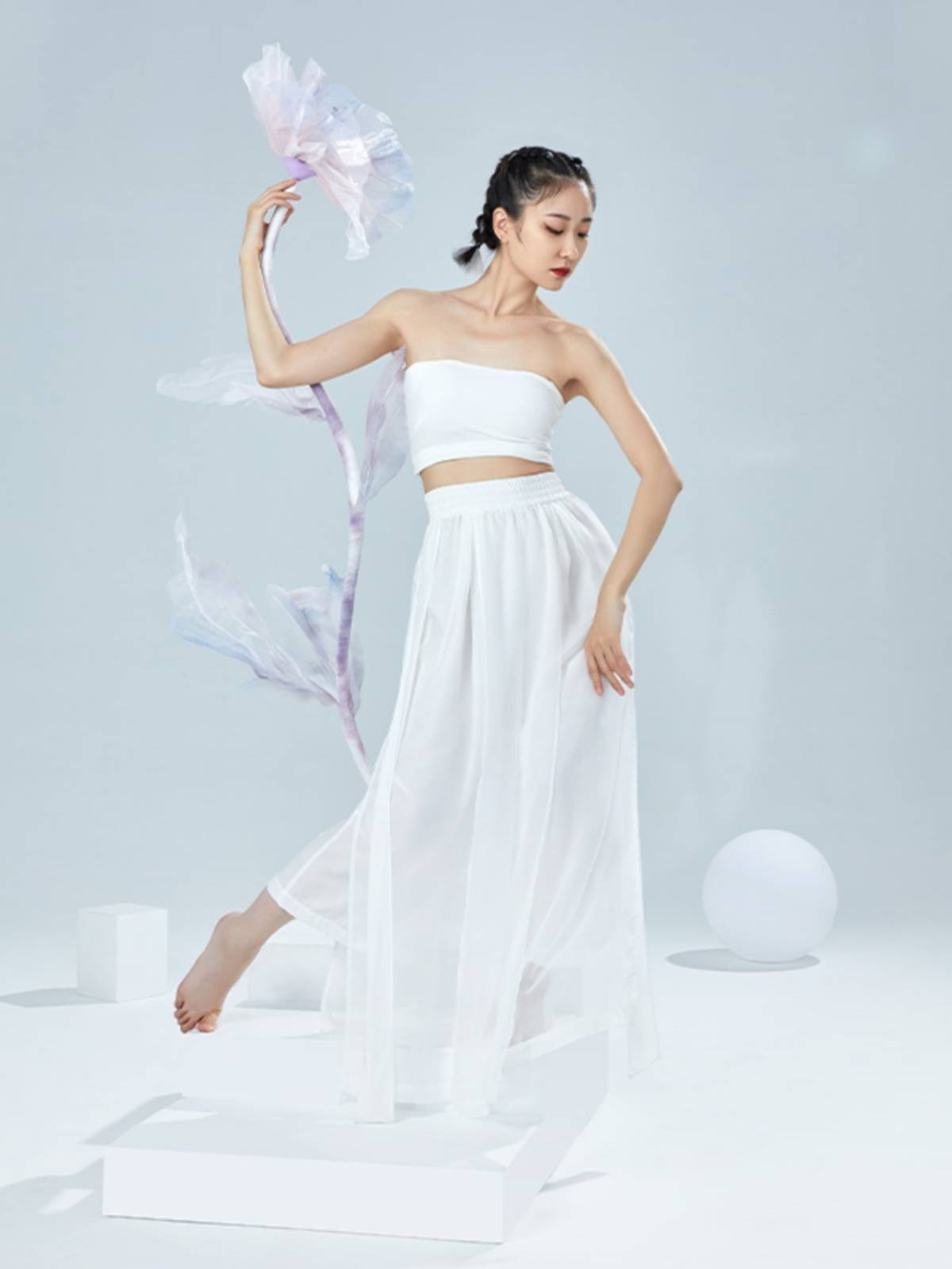 D-204 classical dance modern dance white dance skirt pants practice pants female adult loose skirt new Chinese style