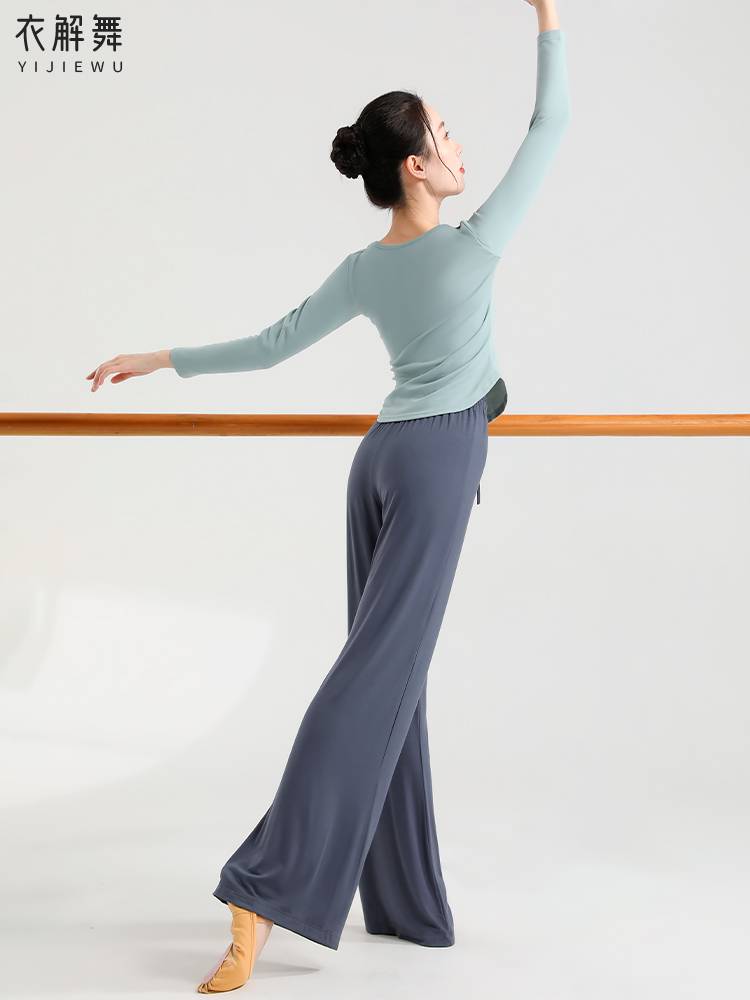 Modern dance adult dance clothing top female long sleeve dancing practice service Chinese body rhyme classical dance service summer short sleeves